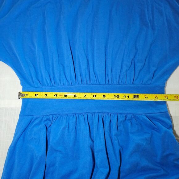 NWT Nordstrom Bright Blue T-Shirt Maxi Dress Cotton Modal Spandex sz M - Picture 5 of 9